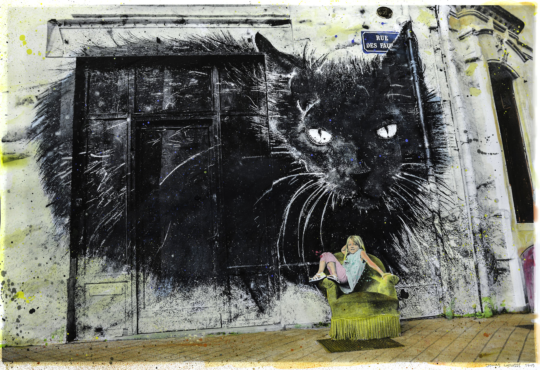 jonas laclasse - street art - photographie - painting -peinture - photography - cat - chat - bordeaux - saint michel
